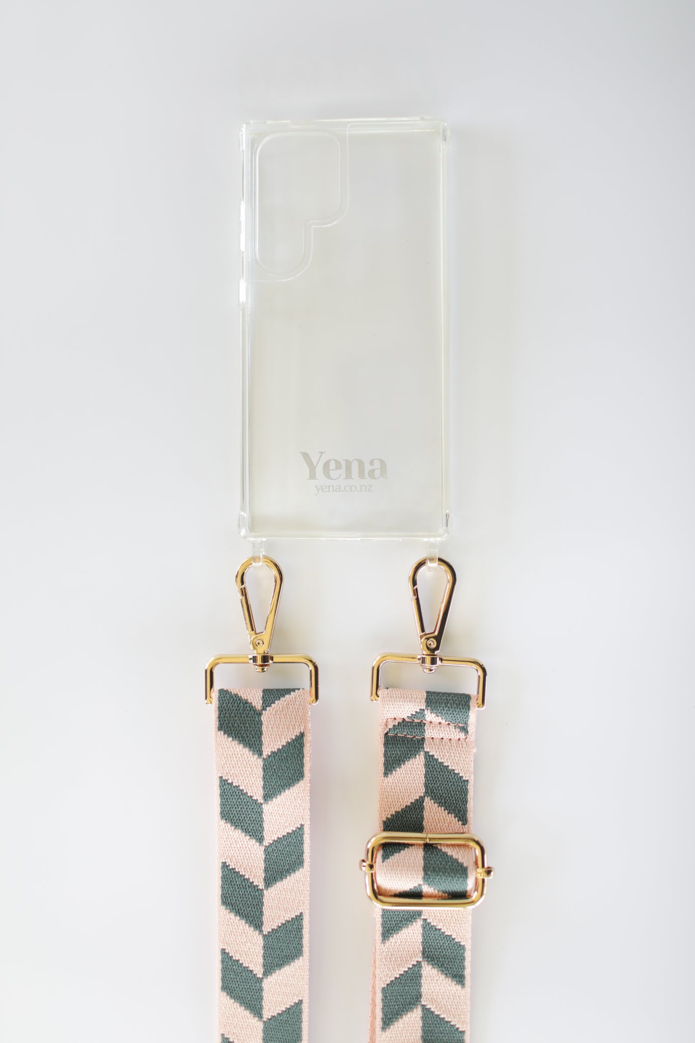 Woven Pink and Grey Geometric Leaf Strap