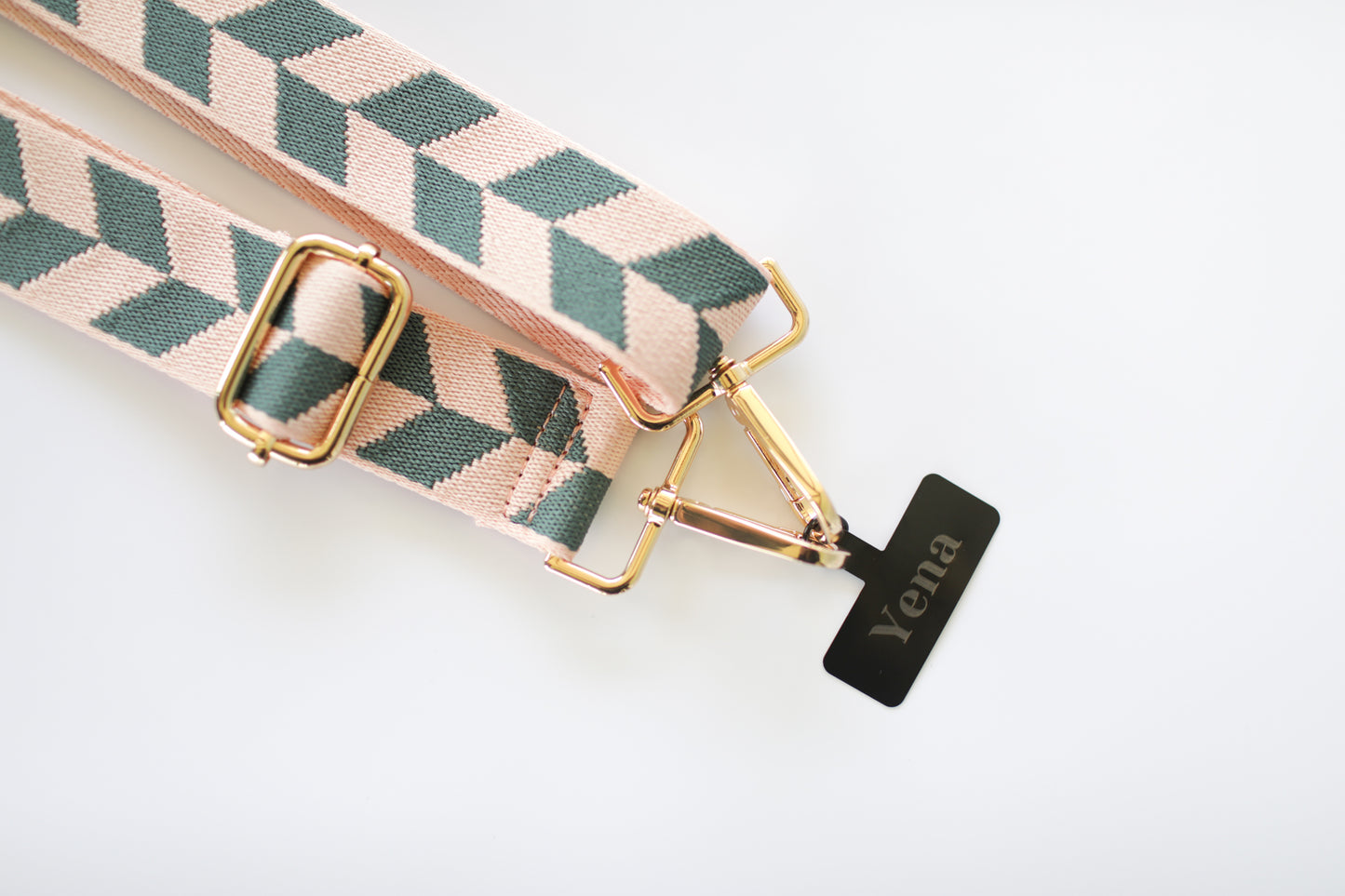 Woven Pink and Grey Geometric Leaf Strap