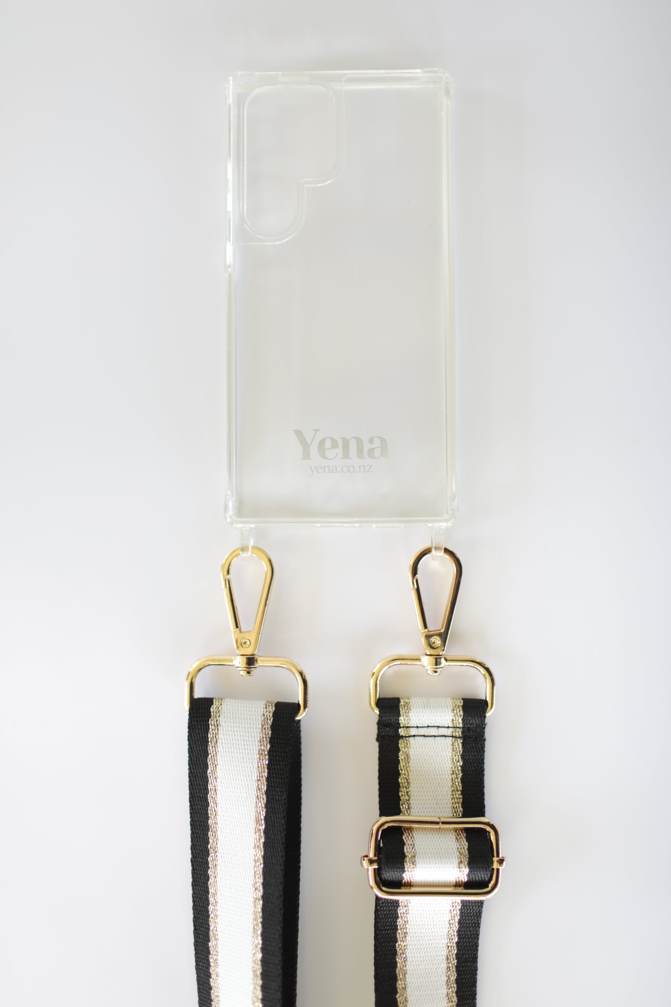 Woven Black, White and Gold Strap