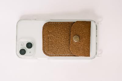 Brown leather card holder