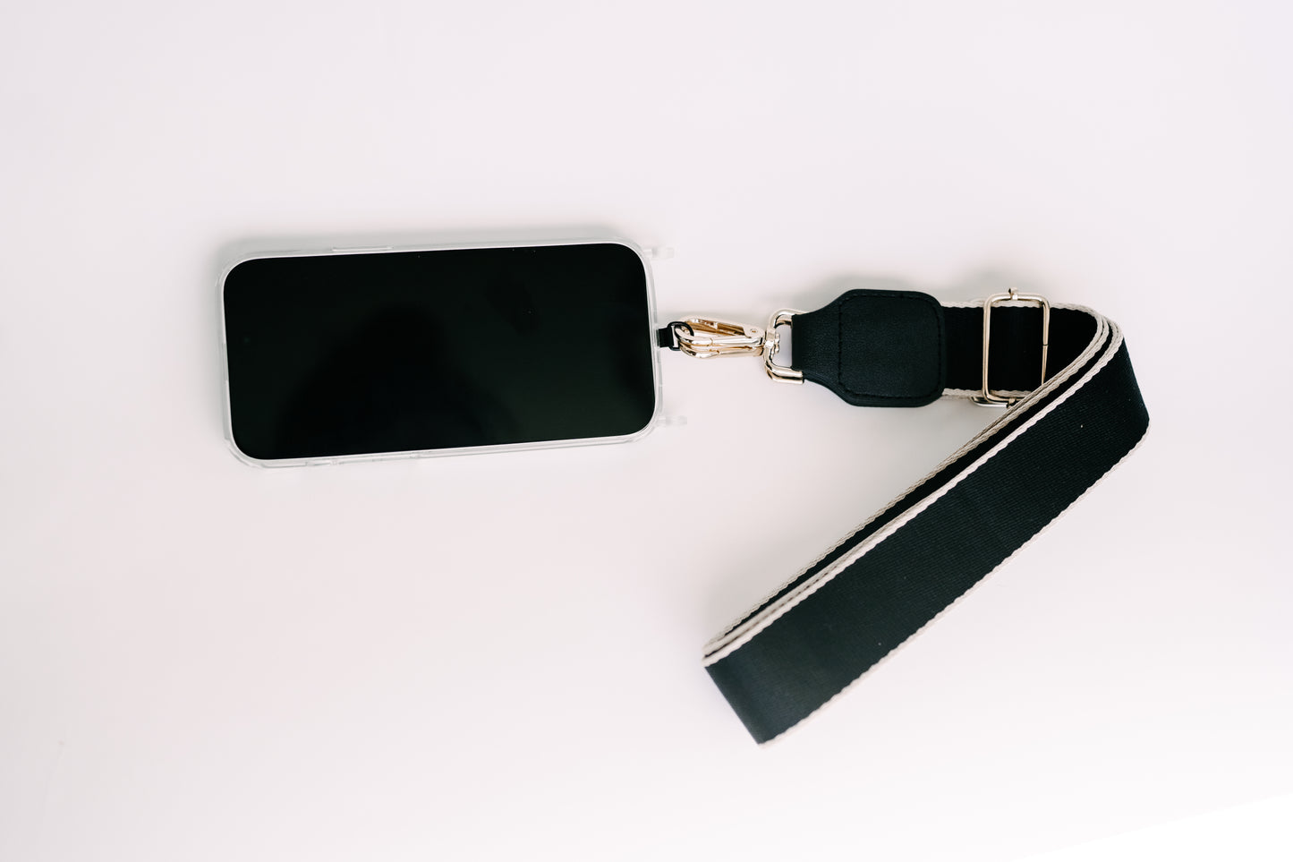 Phone tab with woven strap