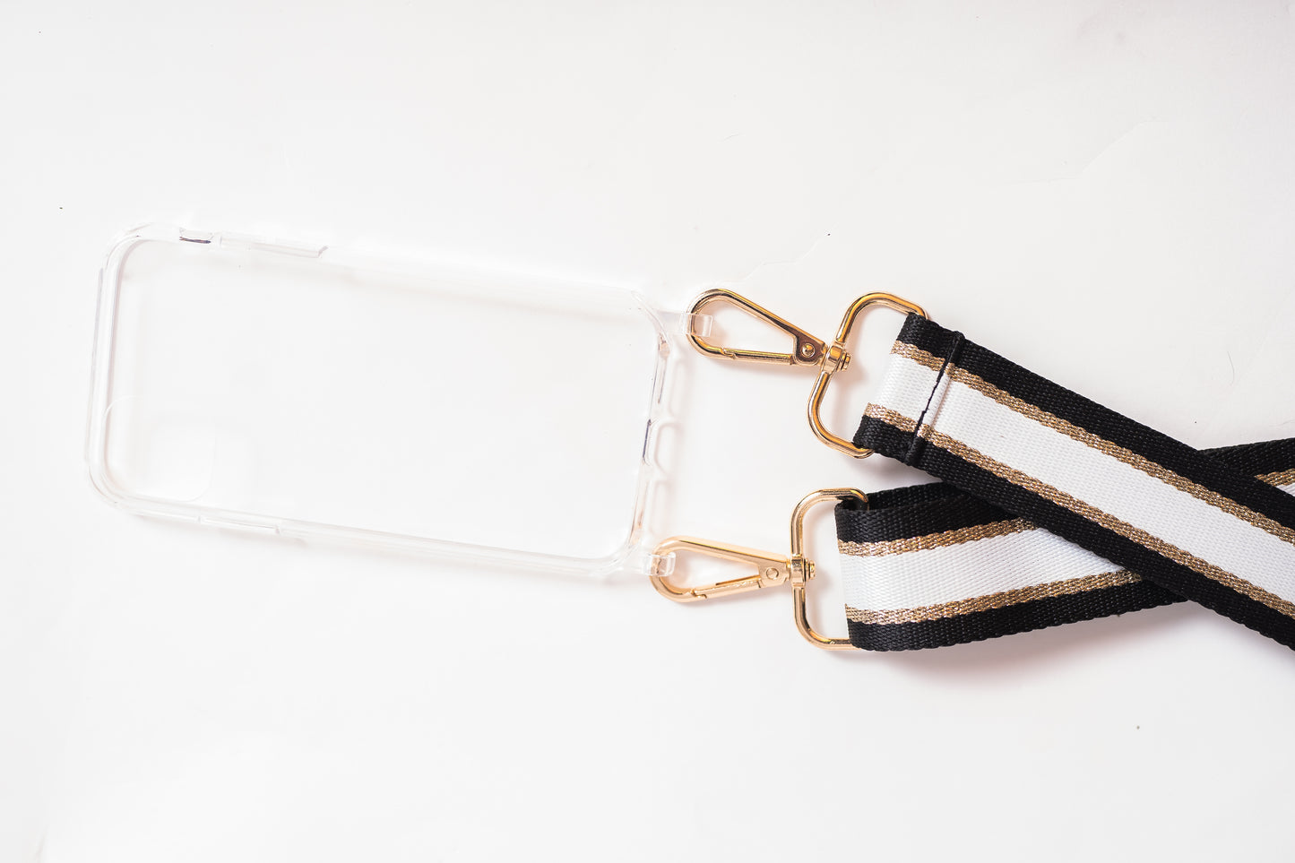 Woven Black, White and Gold Strap