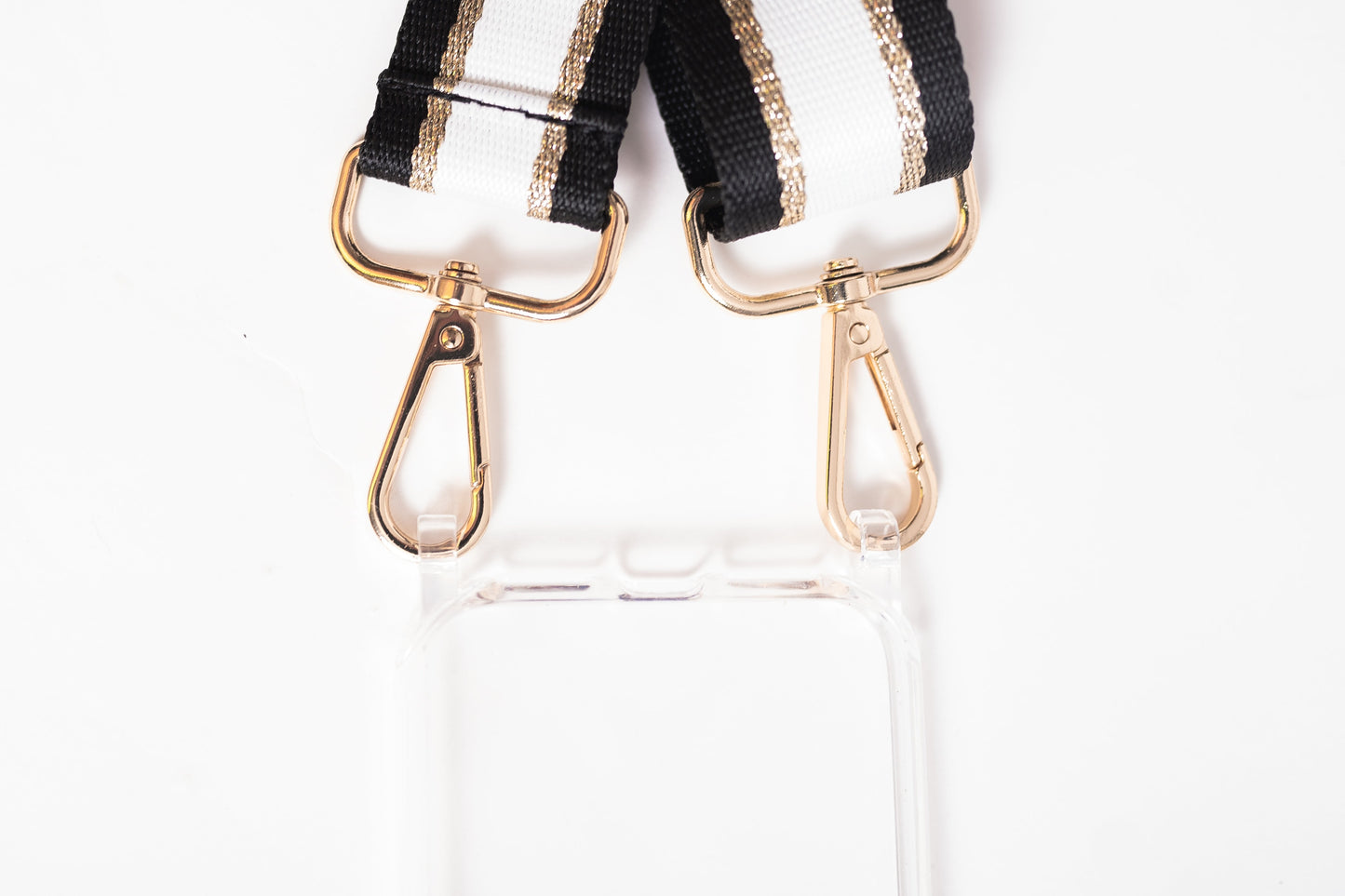 Woven Black, White and Gold Strap