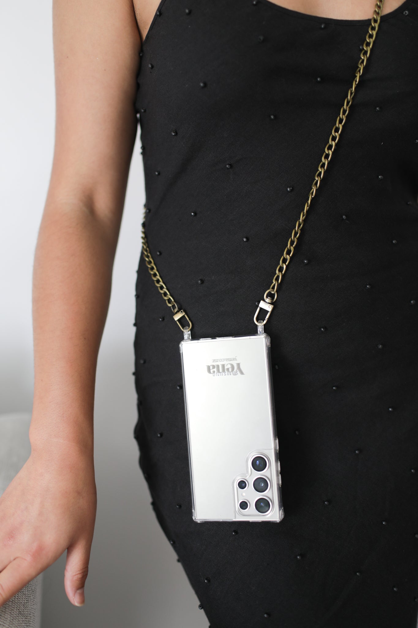 Antique Brass Phone Chain