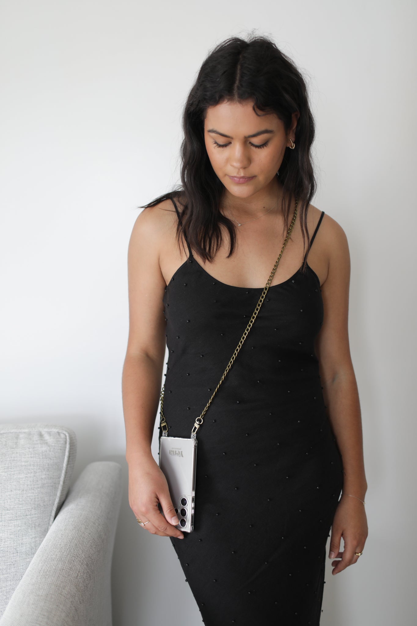 Antique Brass Phone Chain