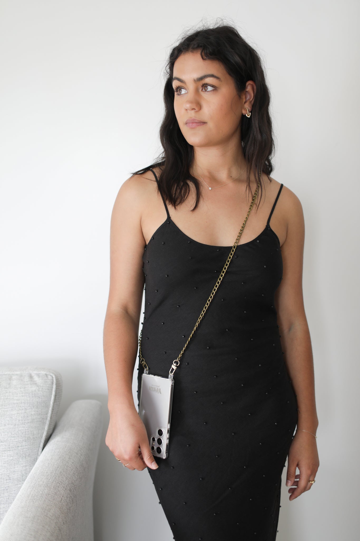 Antique Brass Phone Chain