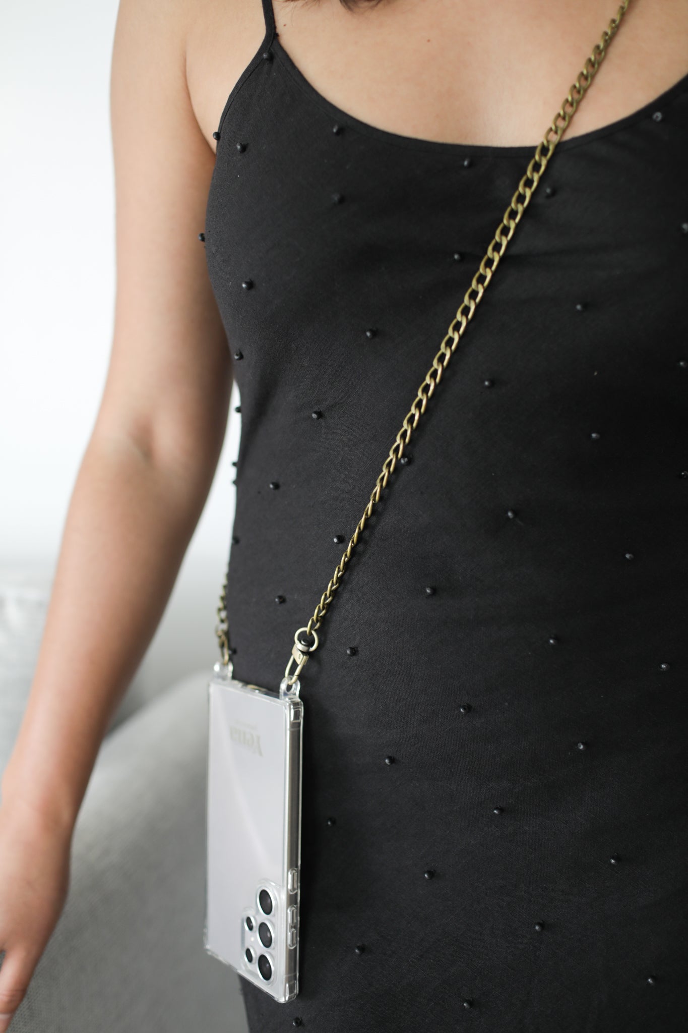 Antique Brass Phone Chain