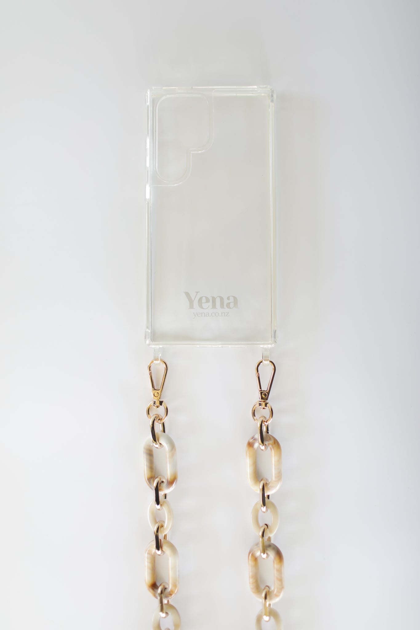 Selene Creamy Caramel and Gold Phone Chain