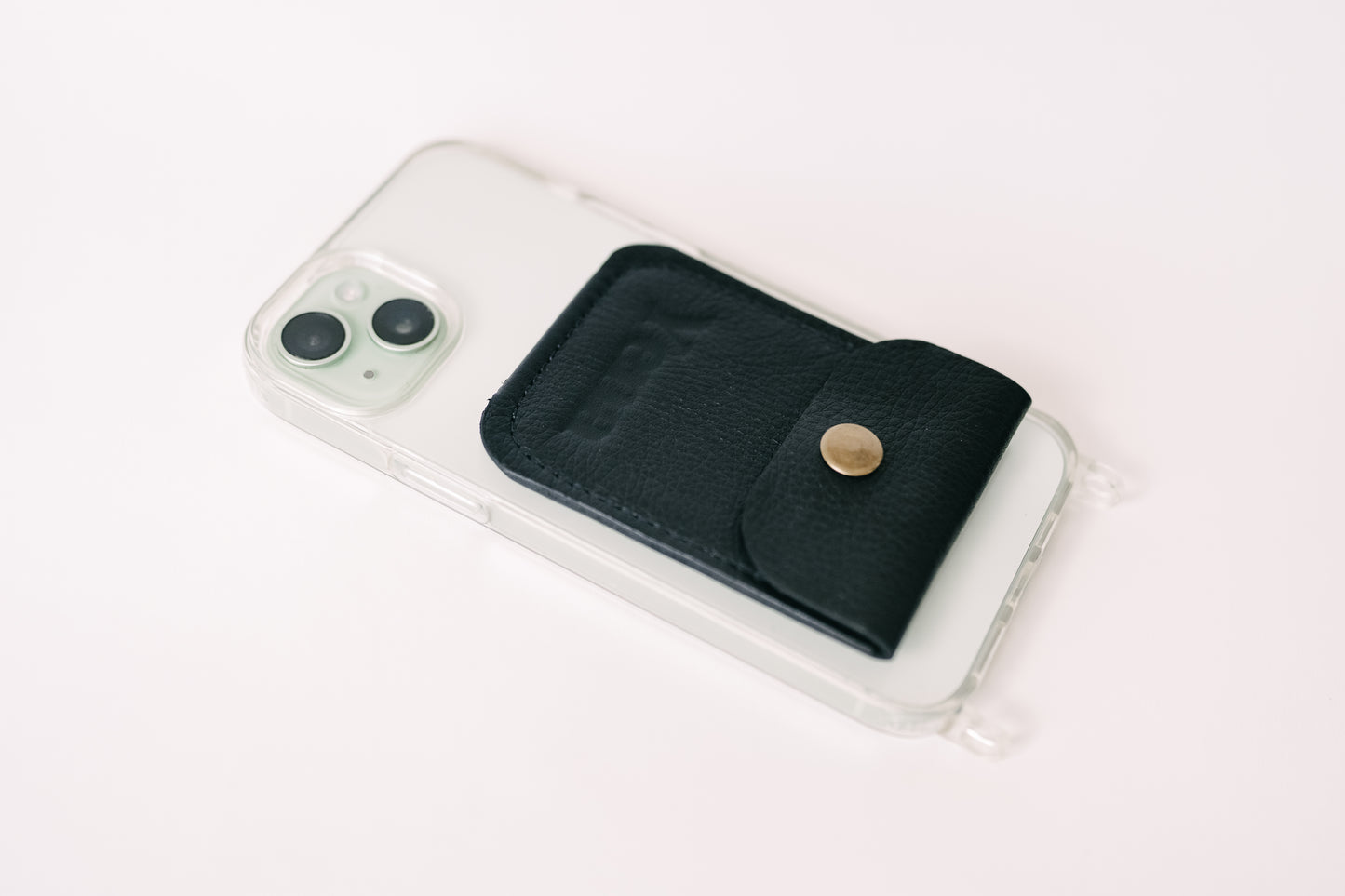 Black leather card holder