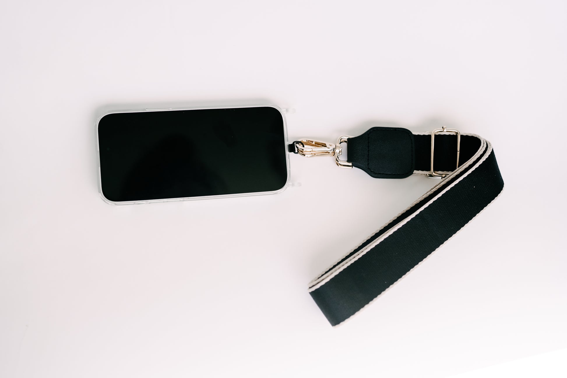 Phone tab with woven strap